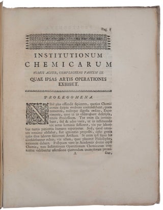 Elementa chemiae … Vol. 1. Qui continet historiam et artis theoriam – Vol. 2. Qui continet operationes chemicas.