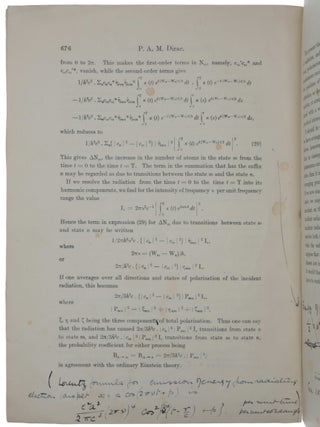 On the theory of quantum mechanics. Offprint from Proceedings of the Royal Society A, vol. 112, 1926.