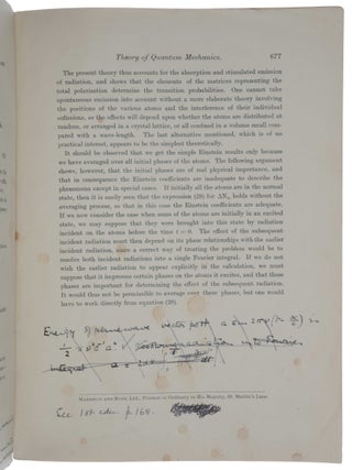On the theory of quantum mechanics. Offprint from Proceedings of the Royal Society A, vol. 112, 1926.