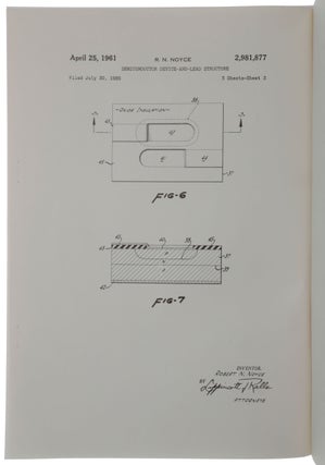 Semiconductor Device-and-Lead Structure. U.S. patent 2,981,877, filed on July 30, 1959, granted on April 25, 1961.
