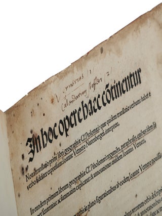 In hoc opere haec continentur Noua translatio primi libri Geographiae Cl. Ptolomaei.