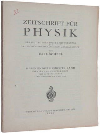Item #6060 ‘Anwendung der Quantenmechanik auf das Problem der anomalen Zeemaneffekte,’ pp....
