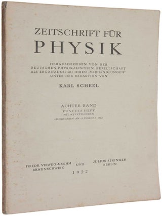 Item #6061 ‘Zur Quantentheorie der Linienstruktur und der anomalen Zeemaneffekte,’ pp....