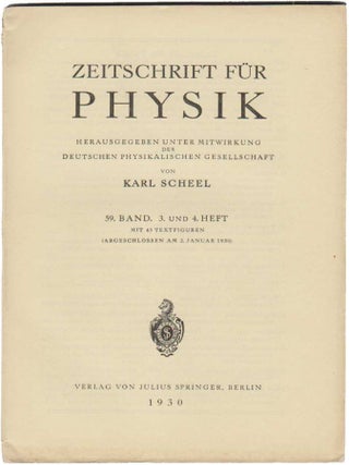 Zur Quantendynamik der Wellenfelder, pp. 1-61 in Zeitschrift f&uuml;r Physik, 56. Bd., 1. & 2. Heft, 8 July, 1929 [With:] Zur Quantendynamik der Wellenfelder II, pp. 168-190 in Zeitschrift f&uuml;r Physik 59. Bd., 3. & 4. Heft, 2 January, 1930.