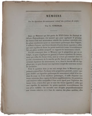 Item #6064 ‘Sur les équations du mouvement relatif des systèmes de corps,’ pp. 142-154 in:...