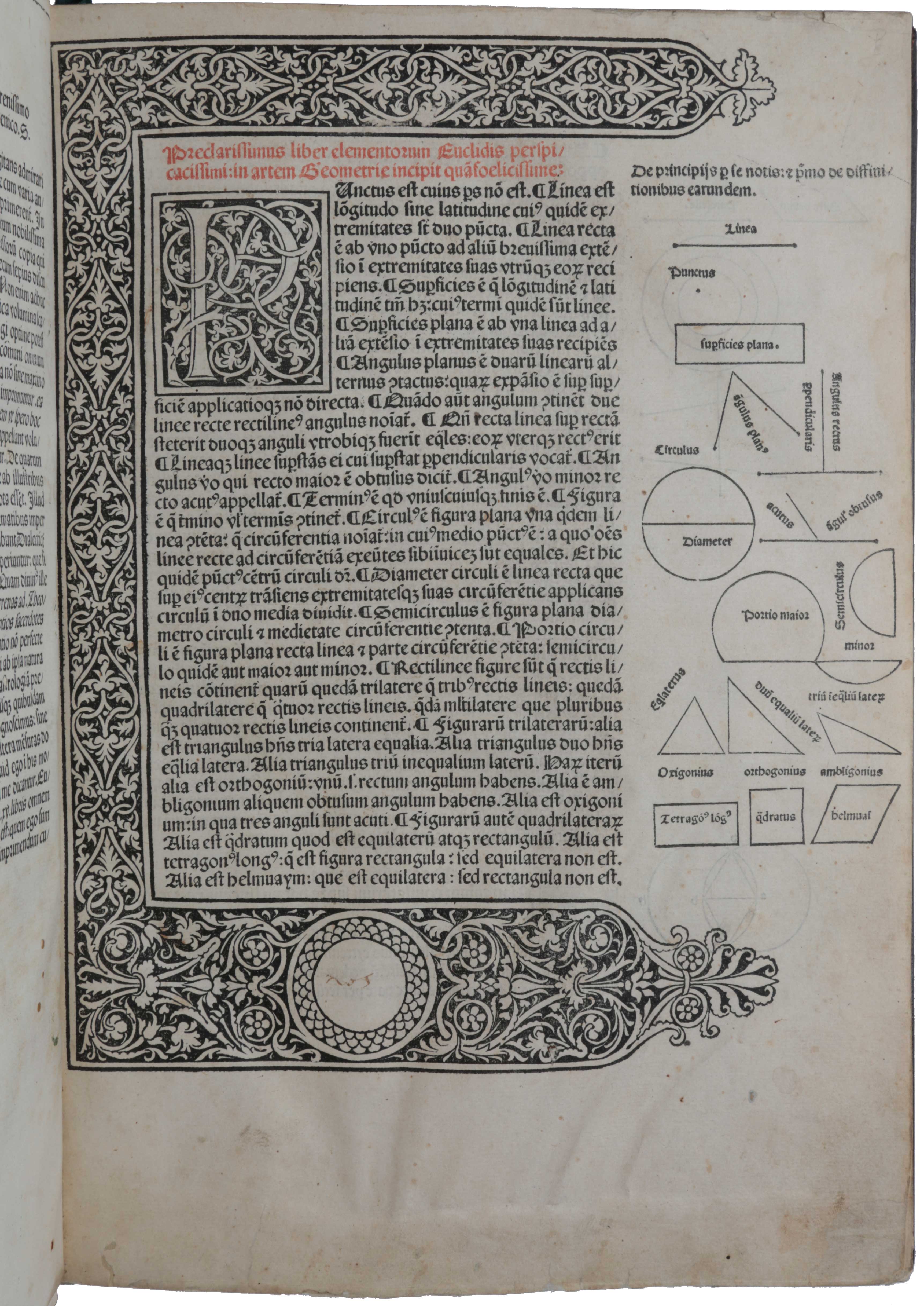 Item #6135 Elementa geometriae. [Translated from the Arabic by Adelard of Bath (c. 1080-c. 1152). Edited by Giovanni Campano da Novara (1220-96).]. EUCLID.
