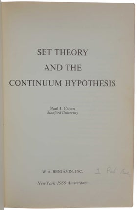 The Independence of the Continuum Hypothesis. Offprint from: Proceedings of the National Academy of Sciences, Vol. 50, No. 6, December 1963. [With:] The Independence of the Continuum Hypothesis II. Offprint from: Proceedings of the National Academy of Sciences, Vol. 51, No. 1, January 1964. [With:] Autograph letter signed from Cohen to Martin Davis, Stanford, CA, November 27, 1963. [With:] Set Theory and the Continuum Hypothesis.