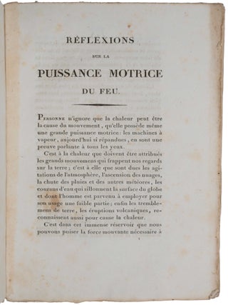 Réflexions sur la puissance motrice du feu et sur les machines propres à développer cette puissance.