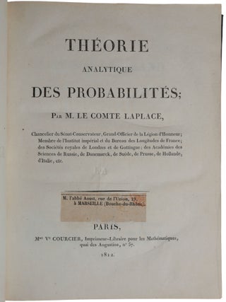 Item #6347 Th&eacute;orie Analytique des Probabilit&eacute;s. Paris: Courcier, 1812. [With:] Suppl&eacute;ment a la...