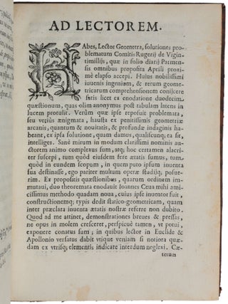 Quaesita geometrica a comite Rugerio de Vigintimillis omnibus proposita.
