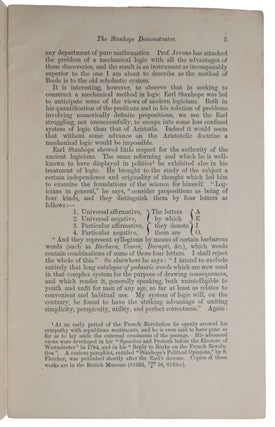The Stanhope Demonstrator: An Instrument for Performing Logical Operations. Separately-paginated offprint from: Mind, Vol. IV.