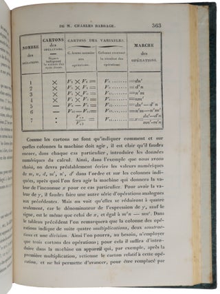 ‘Notions sur la machine analytique de M. Charles Babbage,’ pp. 352-376 in: Bibliothèque Universelle de Genève. Nouvelle Série, Tome 41.
