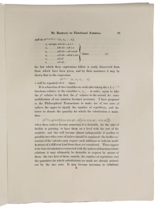‘Observations on the notation employed in the calculus of functions,’ pp. 63-76 in: Transactions of the Cambridge Philosophical Society, Vol. I, Part I. Read May 1, 1820.