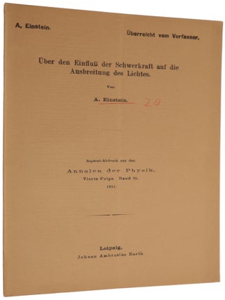 Item #6407 Über den Einfluss der Schwerkraft auf die Ausbreitung des Lichtes [On the influence...