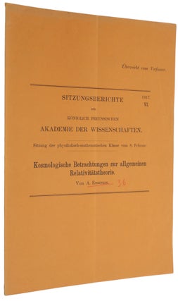 Item #6411 Kosmologische Betrachtungen zur allgemeinen Relativitätstheorie. Offprint from:...
