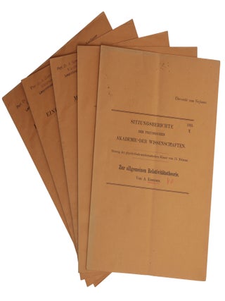 Item #6416 I. Zur allgemeinen Relativitätstheorie. II. Einheitliche Feldtheorie von Gravitation...