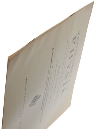 Anwendung der Quantenmechanik auf das Problem der anomalen Zeemaneffekte. Offprint from: Zeitschrift fur Physik 37 Band, 4/5 Heft, 5 May 1926.