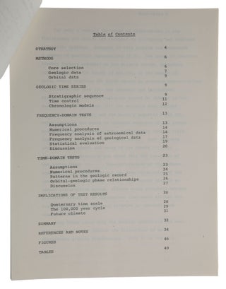 Variations in the Earth’s Orbit: Pacemaker of the Ice Ages. Pre-publication typescript headed ‘Manuscript accepted for publication in Science (as submitted Oct. 12, 1976)’.