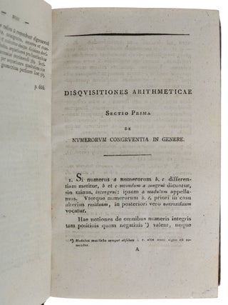 Disquisitiones Arithmeticae.