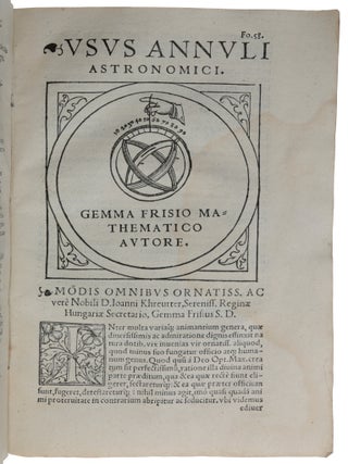 Cosmographia Petri Apiani, per Gemmam Frisium … iam demum ab omnibus vindicata mendis, ac nonnullis quoque locis aucta. Additis eiusdem argumenti libellis ipsius Gemmae Frisii.
