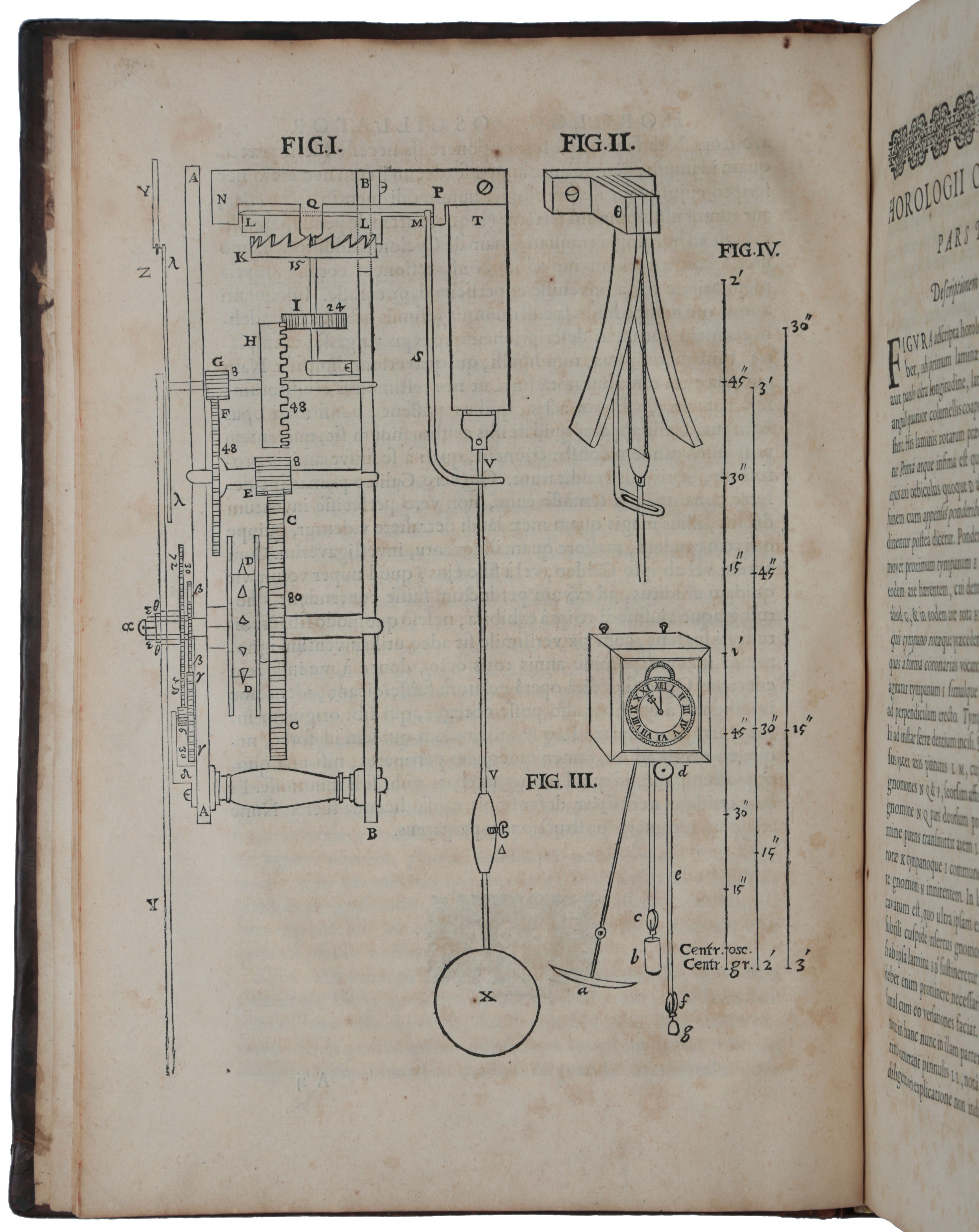 Item #6498 Horologium oscillatorium, sive de motu pendulorum ad horologia aptato demonstrationes geometricae. Christiaan HUYGENS.