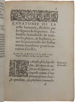 La Méthode Curative des Playes & Fractures de la Teste humaine. Avec les pourtraicts des Instruments necessaires pour la curation d'icelles.
