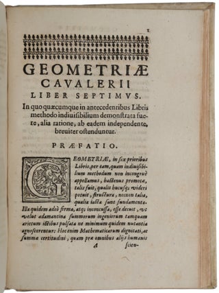 Geometria indivisibilibus continuorum nova quadam ratione promota.
