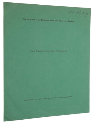 Item #6543 Fine structure of the hydrogen atom by a microwave method. Offprint from: The Physical...