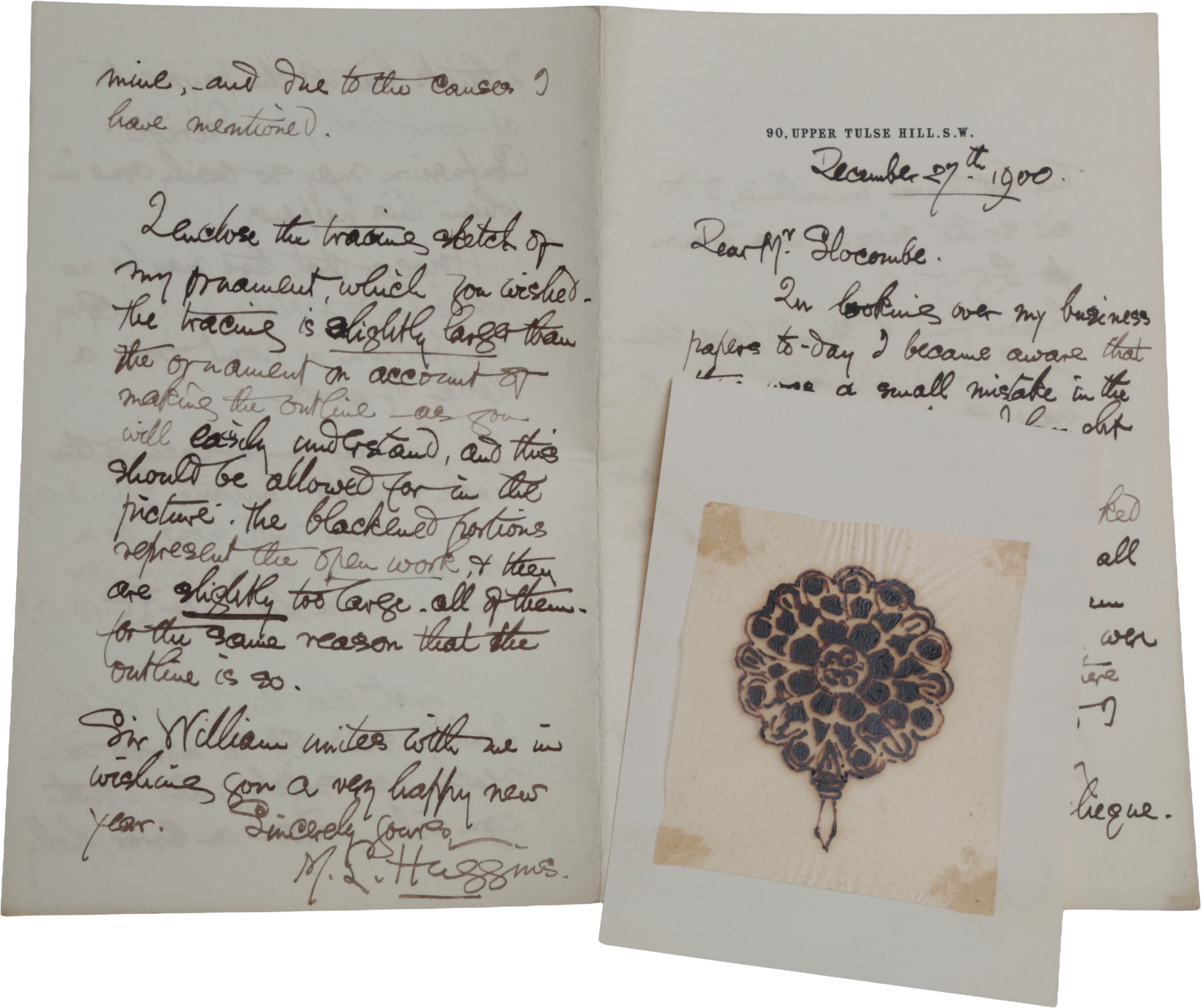 Item #6601 The Lady Huggins&ndash;Slocombe Archive: autograph letters from the astronomer Lady Margaret Huggins to the portrait painter Shirley Slocombe, with related correspondence, drafts, enclosures, and ephemera. Margaret Lindsay HUGGINS.
