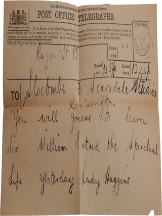 The Lady Huggins&ndash;Slocombe Archive: autograph letters from the astronomer Lady Margaret Huggins to the portrait painter Shirley Slocombe, with related correspondence, drafts, enclosures, and ephemera.