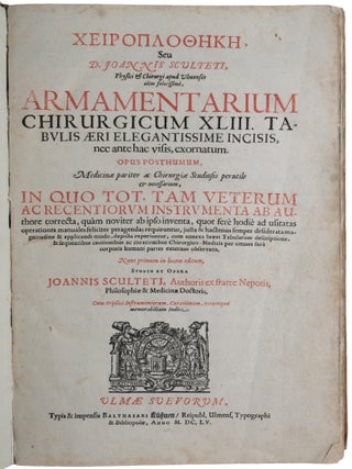 Item #6604 Χειροπλοθήκη, seu armamentarium chirurgicum XLIII. tabulis aeri...