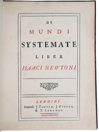 Item #6610 De mundi systemate liber. Sir Isaac NEWTON