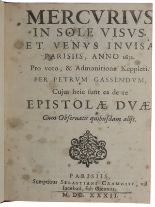 Item #6619 Mercurius in sole visus, et Venus invisa Parisiis, anno 1631. Pro voto, & Admonitione...