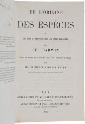 Item #6677 De l'Origine des Espèces, ou des Lois du Progrès chez les êtres organisés....