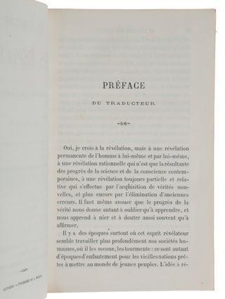 De l'Origine des Espèces, ou des Lois du Progrès chez les êtres organisés. Traduit en français sur la troisième Édition avec l'autorisation de l'Auteur par Mlle Clémence-Auguste Royer, avec une préface et des notes du traducteur.