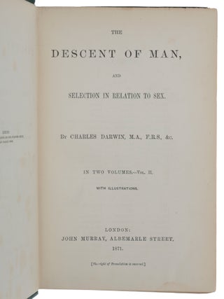 The Descent of Man, and Selection in Relation to Sex.