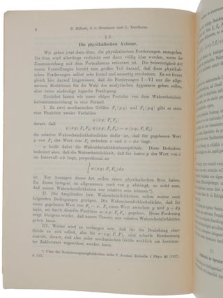 ‘Über die Grundlagen der Quantenmechanik.’ Offprint from Mathematische Annalen, Band 98, Heft 1, pp. 1-30.