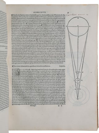 Almagestum seu magnae constructionis mathematicae opus plane divinum, latina donatum lingua ab Georgio Trapezuntio &hellip; per Lucam Gauricum Neapolit. divinae matheseos professorem egregium in alma urbe Veneta orbis regina recognitum. [Bound with:] APIAN, Peter. Introductio geographica Petri Apiani in doctissimas Verneri annotationes &hellip; cum quadrante novo Meteoroscopij loco usitatissimo. Huic accedit translatio nova primi libri Geographiae Cl. Ptolemaei translatio adiuncta &hellip; Adiuncta est epistola Io. de Regiomonte ad Reverendissimum Cardinalem Bessarionem &hellip; de utriusque arsque & vivendi rationibus de monstratura magnum opera Reverend. Petri Apiani sociogr.