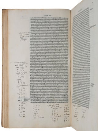 Almagestum seu magnae constructionis mathematicae opus plane divinum, latina donatum lingua ab Georgio Trapezuntio &hellip; per Lucam Gauricum Neapolit. divinae matheseos professorem egregium in alma urbe Veneta orbis regina recognitum. [Bound with:] APIAN, Peter. Introductio geographica Petri Apiani in doctissimas Verneri annotationes &hellip; cum quadrante novo Meteoroscopij loco usitatissimo. Huic accedit translatio nova primi libri Geographiae Cl. Ptolemaei translatio adiuncta &hellip; Adiuncta est epistola Io. de Regiomonte ad Reverendissimum Cardinalem Bessarionem &hellip; de utriusque arsque & vivendi rationibus de monstratura magnum opera Reverend. Petri Apiani sociogr.