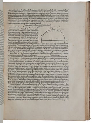 Almagestum seu magnae constructionis mathematicae opus plane divinum, latina donatum lingua ab Georgio Trapezuntio &hellip; per Lucam Gauricum Neapolit. divinae matheseos professorem egregium in alma urbe Veneta orbis regina recognitum. [Bound with:] APIAN, Peter. Introductio geographica Petri Apiani in doctissimas Verneri annotationes &hellip; cum quadrante novo Meteoroscopij loco usitatissimo. Huic accedit translatio nova primi libri Geographiae Cl. Ptolemaei translatio adiuncta &hellip; Adiuncta est epistola Io. de Regiomonte ad Reverendissimum Cardinalem Bessarionem &hellip; de utriusque arsque & vivendi rationibus de monstratura magnum opera Reverend. Petri Apiani sociogr.
