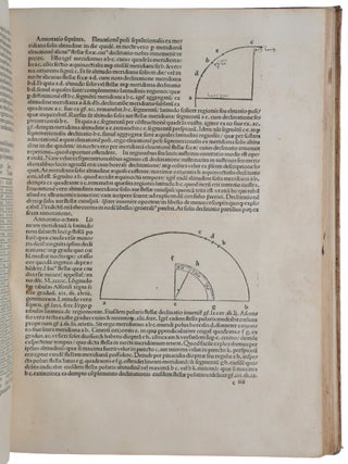 Almagestum seu magnae constructionis mathematicae opus plane divinum, latina donatum lingua ab Georgio Trapezuntio &hellip; per Lucam Gauricum Neapolit. divinae matheseos professorem egregium in alma urbe Veneta orbis regina recognitum. [Bound with:] APIAN, Peter. Introductio geographica Petri Apiani in doctissimas Verneri annotationes &hellip; cum quadrante novo Meteoroscopij loco usitatissimo. Huic accedit translatio nova primi libri Geographiae Cl. Ptolemaei translatio adiuncta &hellip; Adiuncta est epistola Io. de Regiomonte ad Reverendissimum Cardinalem Bessarionem &hellip; de utriusque arsque & vivendi rationibus de monstratura magnum opera Reverend. Petri Apiani sociogr.