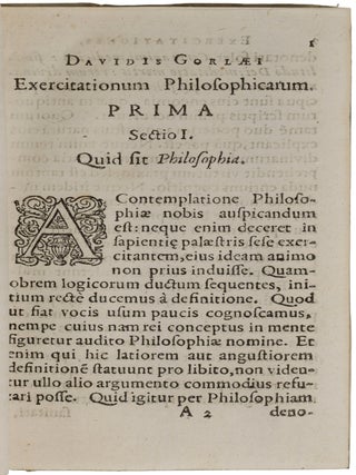Exercitationes philosophicæ quibus universa fere discutitur philosophia theoretica, et plurima ac præcipua Peripateticorum dogmata evertuntur … cum gemino indice.