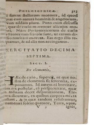 Exercitationes philosophicæ quibus universa fere discutitur philosophia theoretica, et plurima ac præcipua Peripateticorum dogmata evertuntur … cum gemino indice.